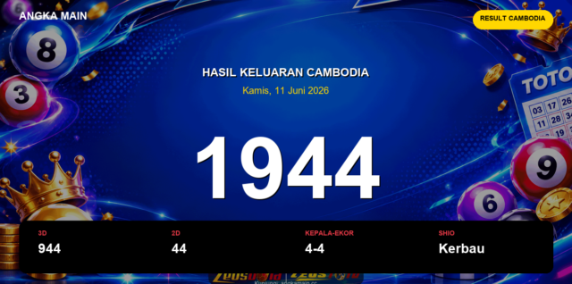 Result Cambodia hari ini 11 Juni 2026 angka 1944