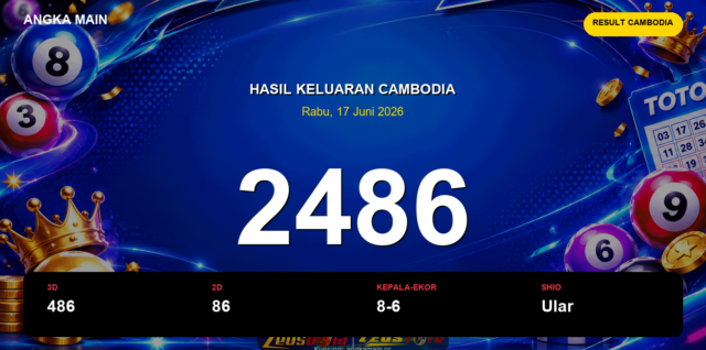 Result Cambodia hari ini 17 Juni 2026 angka 2486