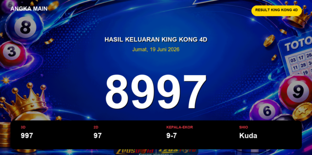 Result King Kong 4D hari ini 19 Juni 2026 angka 8997