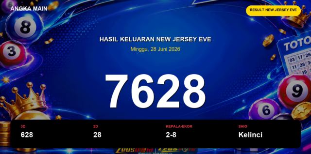 Result New Jersey EVE hari ini 28 Juni 2026 angka 7628