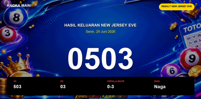 Result New Jersey EVE hari ini 29 Juni 2026 angka 0503