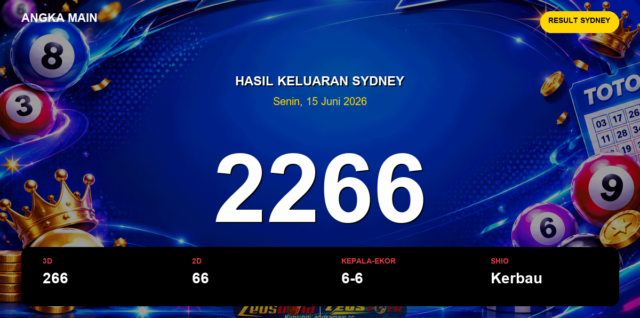 Result Sydney hari ini 15 Juni 2026 angka 2266