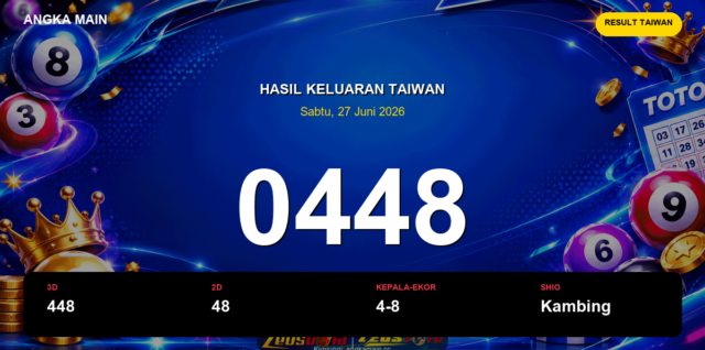 Result Taiwan hari ini 27 Juni 2026 angka 0448