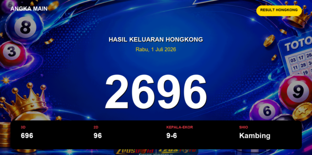 Result Hongkong hari ini 1 Juli 2026 angka 2696