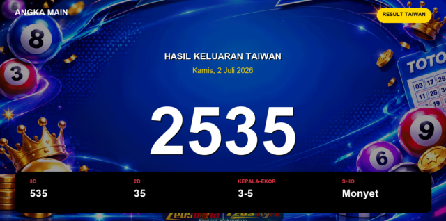 Result Taiwan hari ini 2 Juli 2026 angka 2535